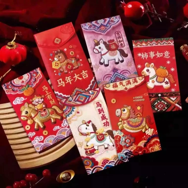 Set 60c Bao lì xì 3D ngựa 2.026 - Mẫu Tết may mắn, quà tặng năm mới, giá 19.000 VND
