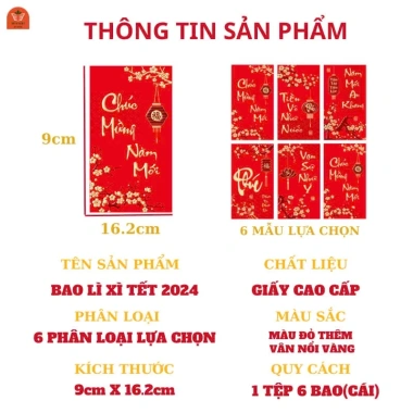 Set 66 Bao Lì Xì 2.026 Combo 6 Màu Đỏ May Mắn - MIYABI Giá Ưu Đãi 86.666₫