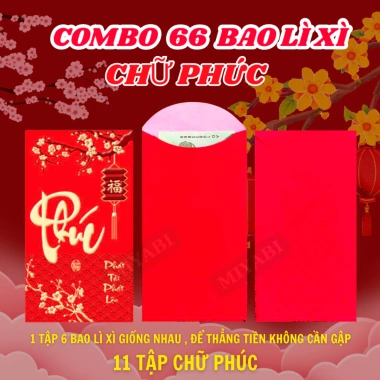 Set 66 Bao Lì Xì 2.026 Combo 6 Màu Đỏ May Mắn - MIYABI Giá Ưu Đãi 86.666₫