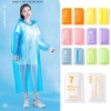 Set 7 Áo Mưa Dạng Nén Mini Có Mũ Trùm Nhiều Màu Gọn Nhẹ, Tiện Lợi Khi Di Chuyển, Tặng Bao Thực Phẩm