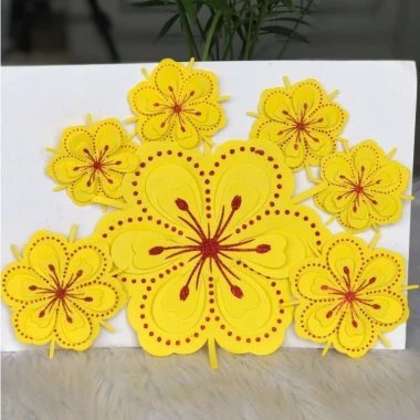 Set 7 Bông Mai Mouse Dẻo - Hoa Mai Dán Tường, Phụ Kiện Trang Trí Tết Giá 25.000