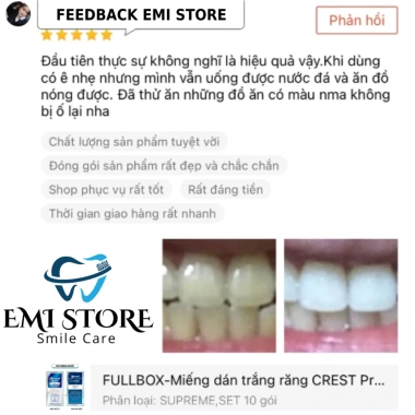 SET 7 GÓI Miếng dán trắng răng Crest 3D White - Răng trắng sáng, an toàn men răng, Chính Hãng