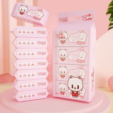 Set 8 gói 64 tờ Khăn giấy ướt mini bỏ túi tiện lợi - Giá chỉ 17.616₫
