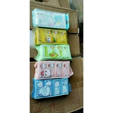 Set 8 Gói Khăn Giấy Ướt 64 tờ - Nhỏ Gọn, Dễ Bỏ Túi, Họa Tiết Dễ Thương, Không Mùi, An Toàn Cho Bé 6