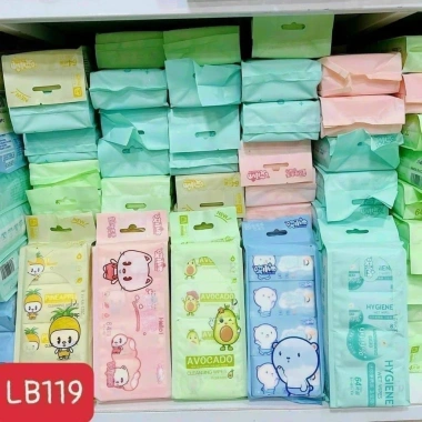 Set 8 Gói Khăn Giấy Ướt 64 tờ - Nhỏ Gọn, Dễ Bỏ Túi, Họa Tiết Dễ Thương, Không Mùi, An Toàn Cho Bé 7