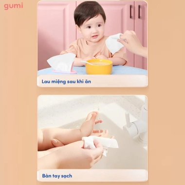 Set 8 gói Khăn giấy ướt Gumi Mini không mùi, tiện lợi bỏ túi, giá 40.000₫ 6