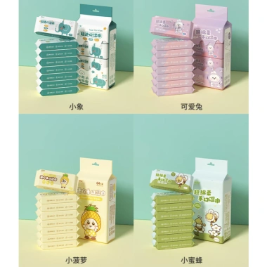 Set 8 Gói Khăn Giấy Ướt Mini Bỏ Túi 64 Tờ - Tiện Dụng, Giá Chỉ 26.000 VND