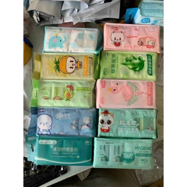 Set 8 Gói Khăn Giấy Ướt Mini Bỏ Túi 64 Tờ Tiện Lợi Giá Chỉ 17.654 VND