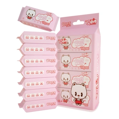 Set 8 gói khăn giấy ướt mini bỏ túi đa năng - An toàn, tiện dụng, 28.000 VND