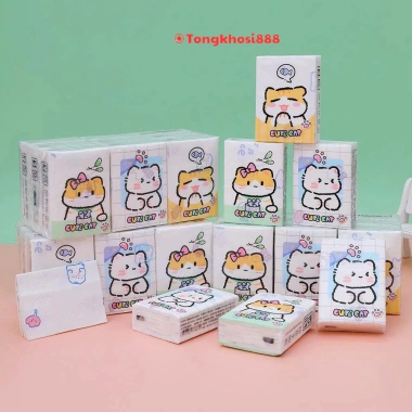 Set 9 gói khăn giấy khô đa năng mini bỏ túi họa tiết hoạt hình siêu cute PVN69.188 giá 28.000 VND