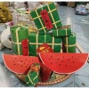 Set 9 món bánh chưng + dưa hấu giấy trang trí Tết - Giá 45.000đ, ưu đãi hấp dẫn