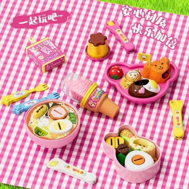 Set 9 món tặng - Đồ chơi bánh pudding dâu tây nhập vai giáo dục trẻ, giảm 20%
