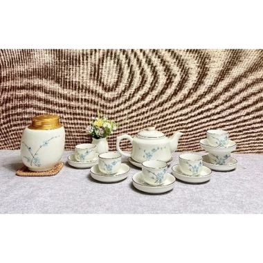 Set ấm chén vẽ tay Bát Tràng - Decor sang, giá rẻ 299k (giảm từ 367k)