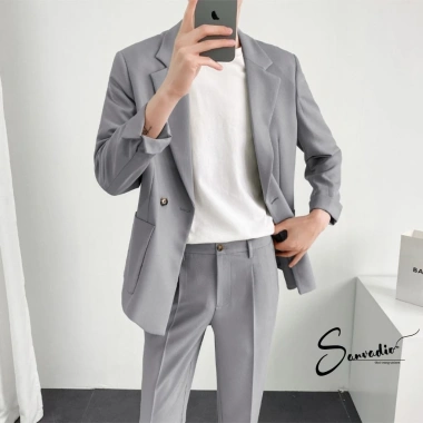 Set áo blazer nam và quần âu BASIC 2 lớp thời trang cao cấp - Giá chỉ 479.000₫ 8