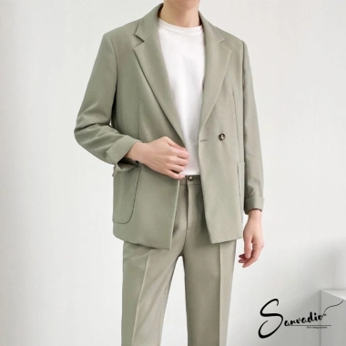 Set áo blazer nam và quần âu BASIC 2 lớp thời trang cao cấp - Giá chỉ 479.000₫ 9