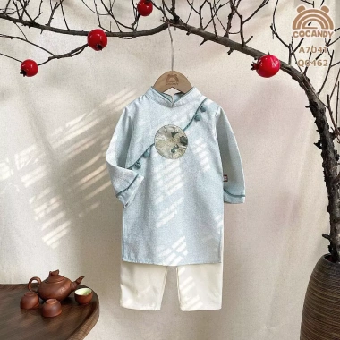 Set áo dài bé Diên Niên, quần dài nhung chéo Be Sáng ống đứng COCANDY Q4.411 – 189.000₫ 7
