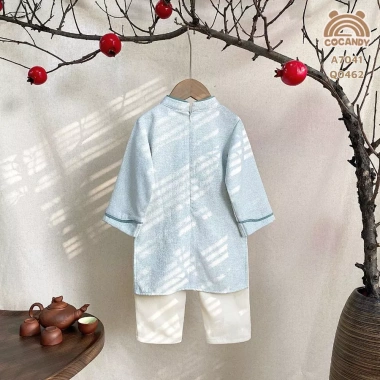 Set áo dài bé Diên Niên, quần dài nhung chéo Be Sáng ống đứng COCANDY Q4.411 – 189.000₫ 8