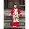 Set áo dài bé gái gấm đỏ đón Tết, sang trọng, giá ưu đãi 233,100₫ 5