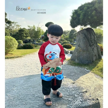 Set áo dài bé trai hình rồng vui nhộn siêu nhẹ, phù hợp sự kiện, Tết, chụp hình - Giá ưu đãi 179.500₫
