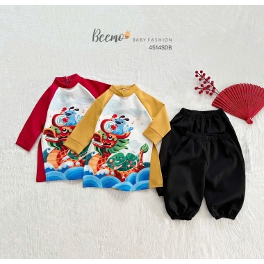 Set áo dài bé trai hình rồng vui nhộn siêu nhẹ, phù hợp sự kiện, Tết, chụp hình - Giá ưu đãi 179.500₫