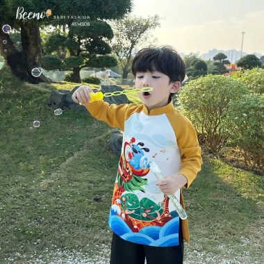 Set áo dài bé trai hình rồng vui nhộn siêu nhẹ, phù hợp sự kiện, Tết, chụp hình - Giá ưu đãi 179.500₫