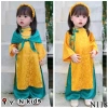 Set áo dài cách tân 3 chi tiết lụa hoa + quần satin bé mặc Tết - Giá chỉ 195k 7