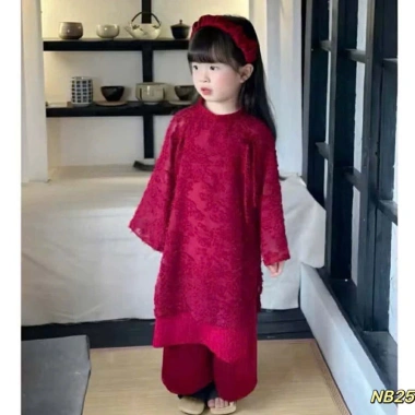 Set áo dài cách tân bé gái – áo dài 2 lớp + quần lụa, giá chỉ 50.000₫