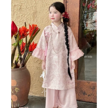 Set áo dài cách tân bé gái Tết xinh size 25-45kg MI.A Babyshop giảm giá 405k 2