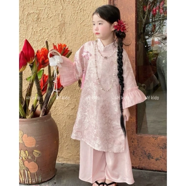 Set áo dài cách tân bé gái Tết xinh size 25-45kg MI.A Babyshop giảm giá 405k 4