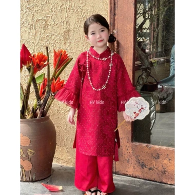Set áo dài cách tân bé gái Tết xinh size 25-45kg MI.A Babyshop giảm giá 405k 5
