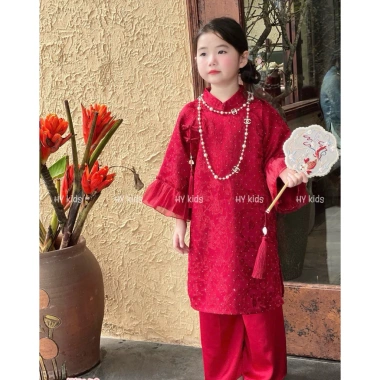 Set áo dài cách tân bé gái Tết xinh size 25-45kg MI.A Babyshop giảm giá 405k 6
