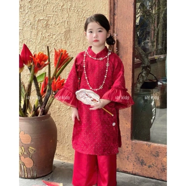 Set áo dài cách tân bé gái Tết xinh size 25-45kg MI.A Babyshop giảm giá 405k 8