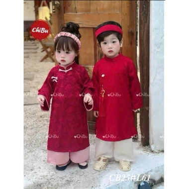 Set áo dài cách tân bé trai lụa gấm Hỏa Tốc - Đón Tết giá ưu đãi 218.270₫