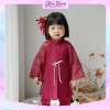 Set áo dài cách tân CBL70 X315 xuân lan cúc tầu hoa thêu cho bé gái lễ tết 145.000đ 7