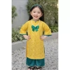 Sét Áo Dài Cách Tân Dài Tay Nơ Cổ Tim Gấm Lụa Mặc Tết Bé Gái DA06 BEEKIDS Giá 129.000 VND 3
