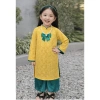 Sét Áo Dài Cách Tân Dài Tay Nơ Cổ Tim Gấm Lụa Mặc Tết Bé Gái DA06 BEEKIDS Giá 129.000 VND 6