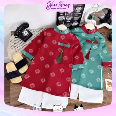 Set áo dài cách tân Tài Lộc X259 cho bé trai – Trang phục lễ Tết, giá ưu đãi 4