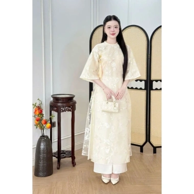 Sét áo dài mẹ bé loại 1, tơ thêu 4 tà, đẹp Tết 2.026 - Giá chỉ 98.000 VND 2