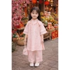 Set áo dài Tết bé gái 10-30kg Bear Kids, gấm hoa vân + quần lụa, tặng túi, 195.000₫ 3