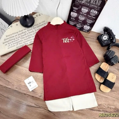 Set áo dài Tết bé trai kèm mấn NB, giá ưu đãi 139.000đ, chất liệu mềm mại, thiết kế đẹp 6