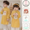 Set áo dài tết cho bé họa tiết ngộ nghĩnh, chất tơ mềm mịn, giá ưu đãi 190k - AD005