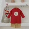 Set áo dài tết cho bé họa tiết ngộ nghĩnh, chất tơ mềm mịn, giá ưu đãi 190k - AD005 3