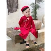 Set áo dài vải lụa gấm cho bé trai 8-20kg - Màu sáng mềm mại, phong cách Tết siêu đẹp, giá ưu đãi 195.555₫ 9
