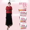 Set Áo Đỏ Đô Peplum + Cape, Chân Váy Lưới Đen Dài Sang Chảnh La Rosa - Dự Tiệc Gặp Gỡ A1.063 CV1.059 449k