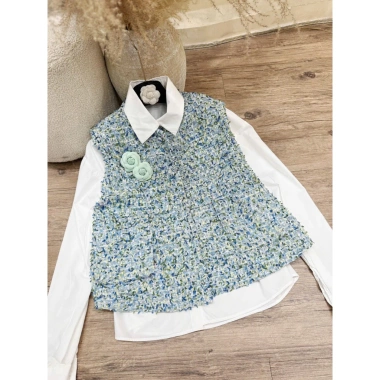 Sét áo gile, sơ mi hoa trà, set du lịch, đi làm, đi chơi sang chảnh, xinh đẹp, giảm giá 590k (giá gốc 749.300)