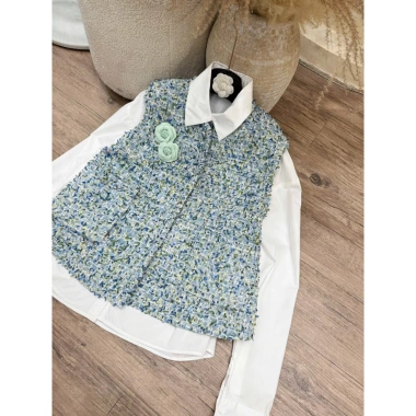 Sét áo gile, sơ mi hoa trà, set du lịch, đi làm, đi chơi sang chảnh, xinh đẹp, giảm giá 590k (giá gốc 749.300)