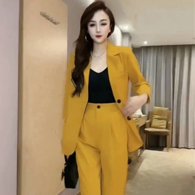 Set Áo Khoác Blazer 2 Dây + Quần Baggy Capris Xanh Lá Nữ - Giá 439.361₫, giảm 22%