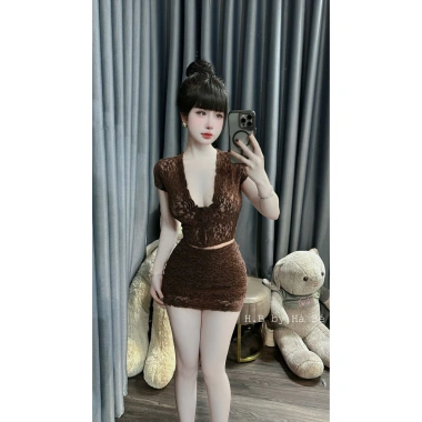 Sét áo ren cộc tay và chân váy ôm dáng chuẩn, thích hợp đi chơi, đi làm, du lịch - Giá ưu đãi 349.000₫ 9