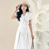 Set áo sơ mi cổ cavat + chân váy xếp ly công sở - Đi làm, đi tiệc, giảm giá 20% 7