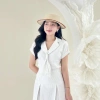 Set áo sơ mi cổ cavat + chân váy xếp ly công sở - Đi làm, đi tiệc, giảm giá 20% 8